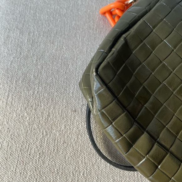 CLARE V Marisol Woven Patent Leather Crossbody Bag - Picture 7 of 9